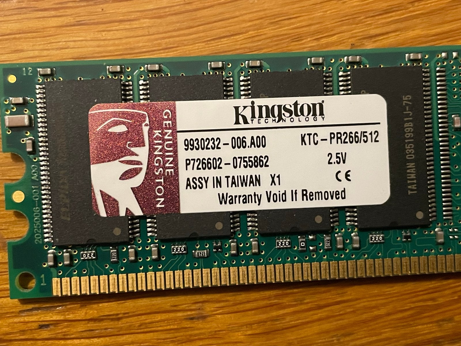 Kingston 512MB DDR-SDRAM PC266 Desktop Geheugen, Computers en Software, Ophalen of Verzenden, DDR, Desktop, Gebruikt