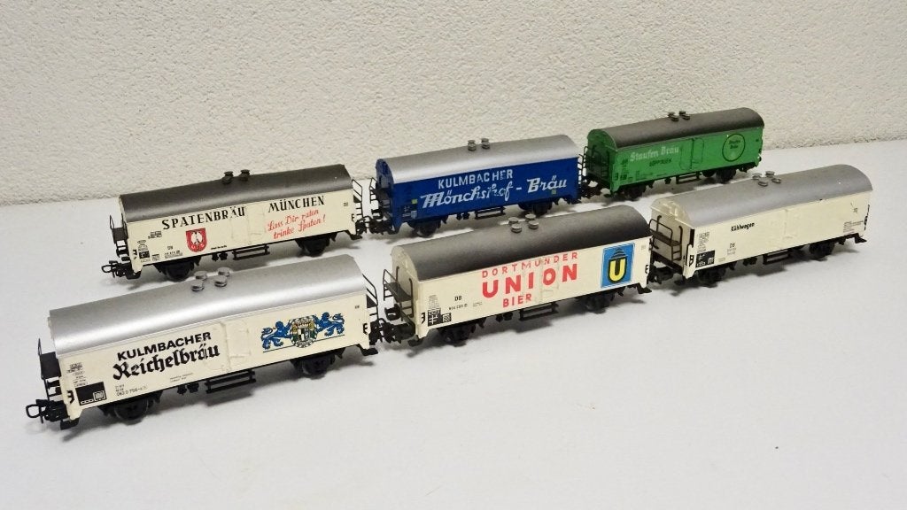 6 Marklin bierwagons - NETTE STAAT, Wisselstroom, Gebruikt, Wagon, Ophalen of Verzenden