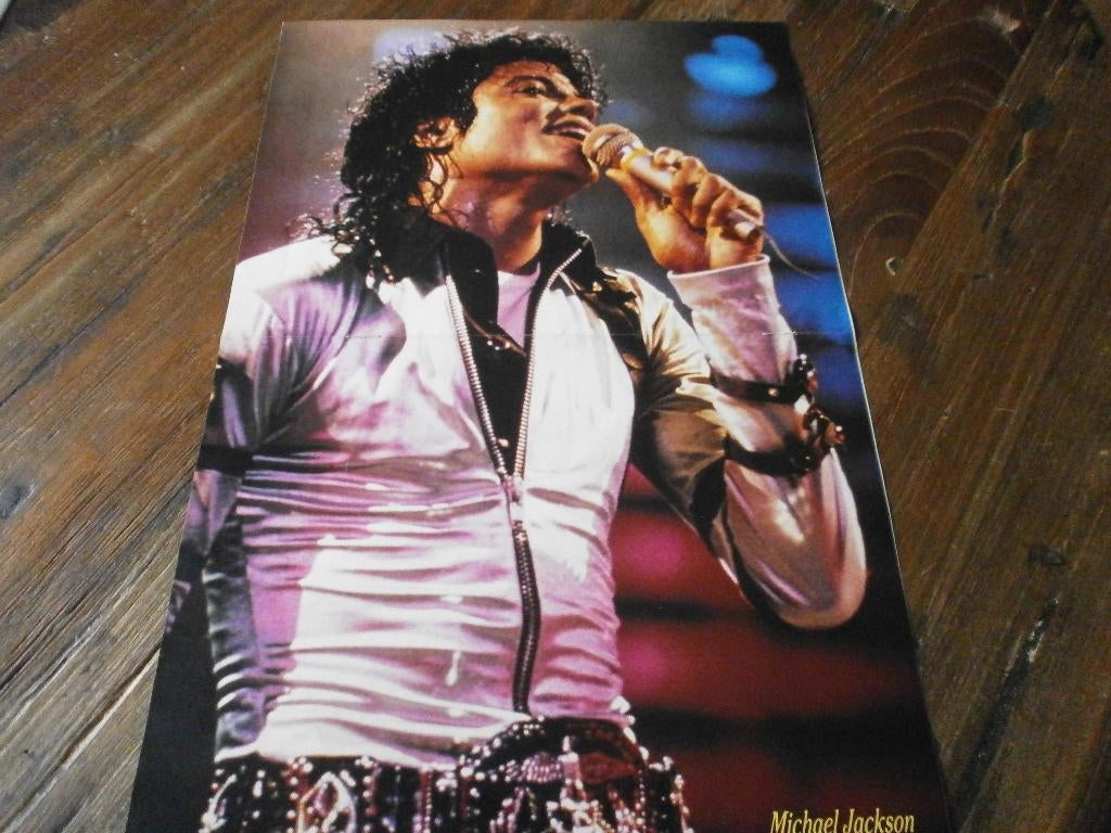 mooie a3 poster jr 80 Michael Jackson, Verzamelen, Posters, Verzenden, Zo goed als nieuw, A1 t/m A3, Muziek