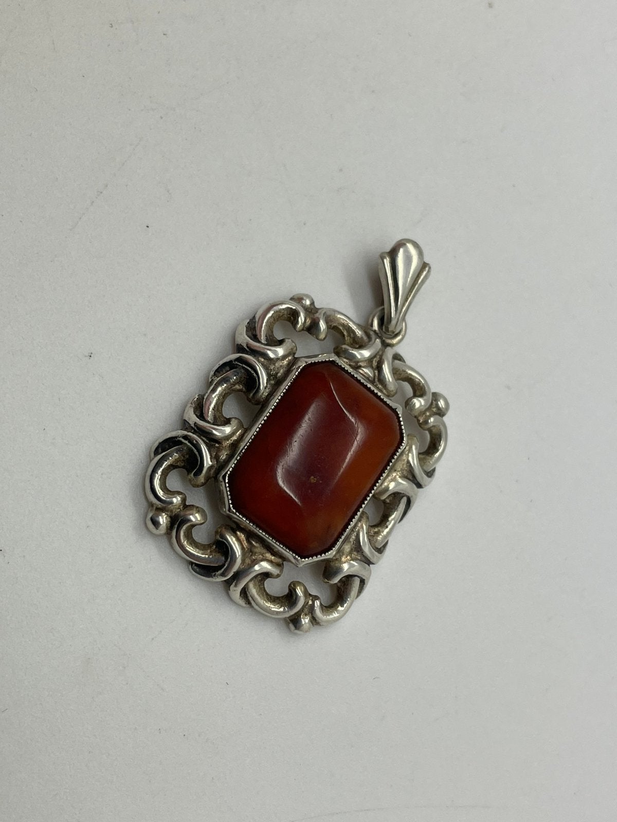 G491 Prachtige zilverem art deco hanger, Ophalen of Verzenden, Zilver, Hanger