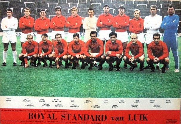 Poster Royal Standard van Luik 1970 - Football Voetbal, Verzamelen, Ophalen of Verzenden, Gebruikt, Buitenlandse clubs, Poster, Plaatje of Sticker