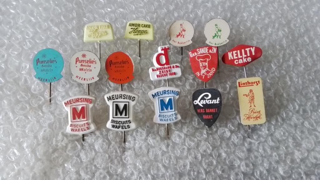 15 verschillende speldjes koek, en wafels, Ophalen of Verzenden, Zo goed als nieuw, Overige onderwerpen