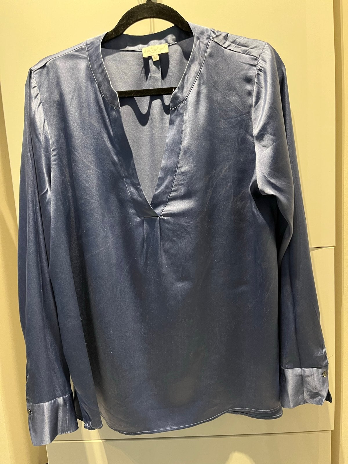 Dea Kudibal Zijden Blouse - Maat XL, Kleding | Dames, Ophalen of Verzenden, Zo goed als nieuw, Maat 46/48 (XL) of groter, Blauw