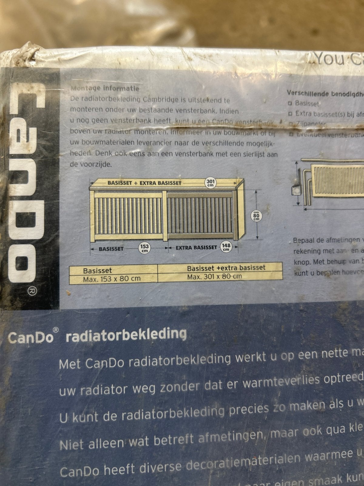 CanDo Radiatorbekleding Cambridge - Max. 301 x 80 cm, Ophalen of Verzenden, Nieuw