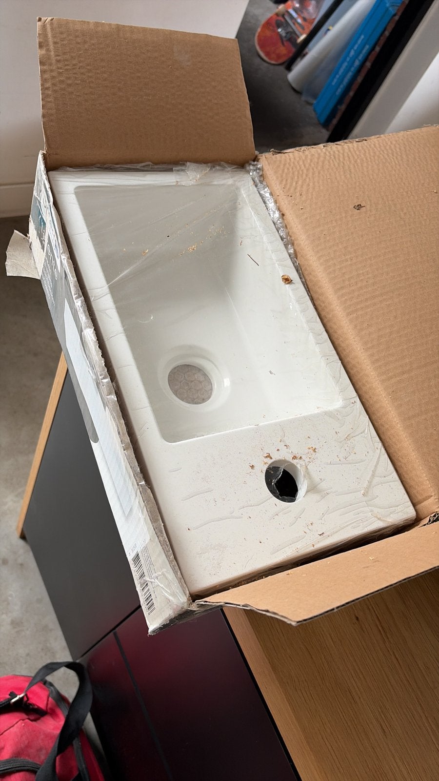 Toilet waskom acryl mat wit, Minder dan 50 cm, Wit, Ophalen of Verzenden, Zo goed als nieuw