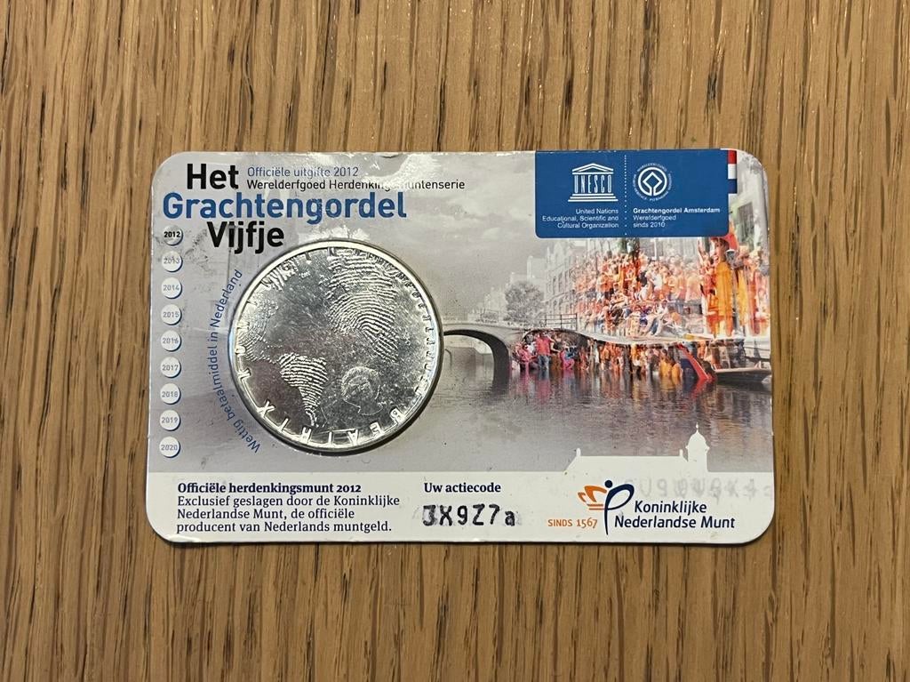 Grachtengordel Vijfje - Zwaar verzilverde 5 euro munt, Postzegels en Munten, Munten | Nederland, Koningin Beatrix, Zilver, Euro's