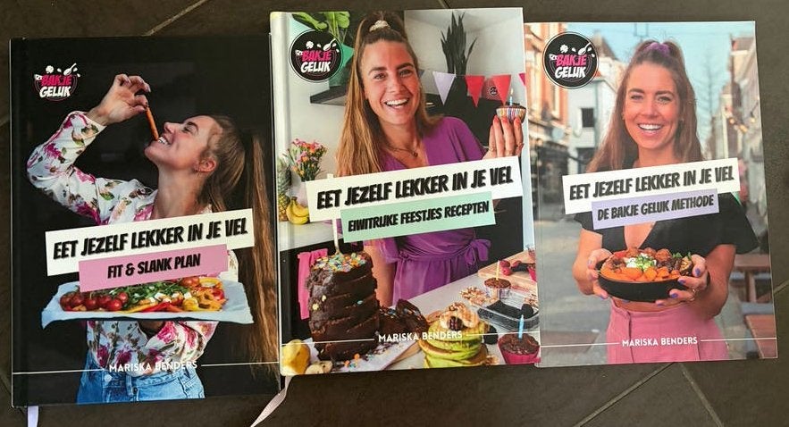 Eet Jezelf Lekker in Je Vel - 3 kookboeken Mariska Benders, Hoofdgerechten, Ophalen of Verzenden, Zo goed als nieuw, Gezond koken