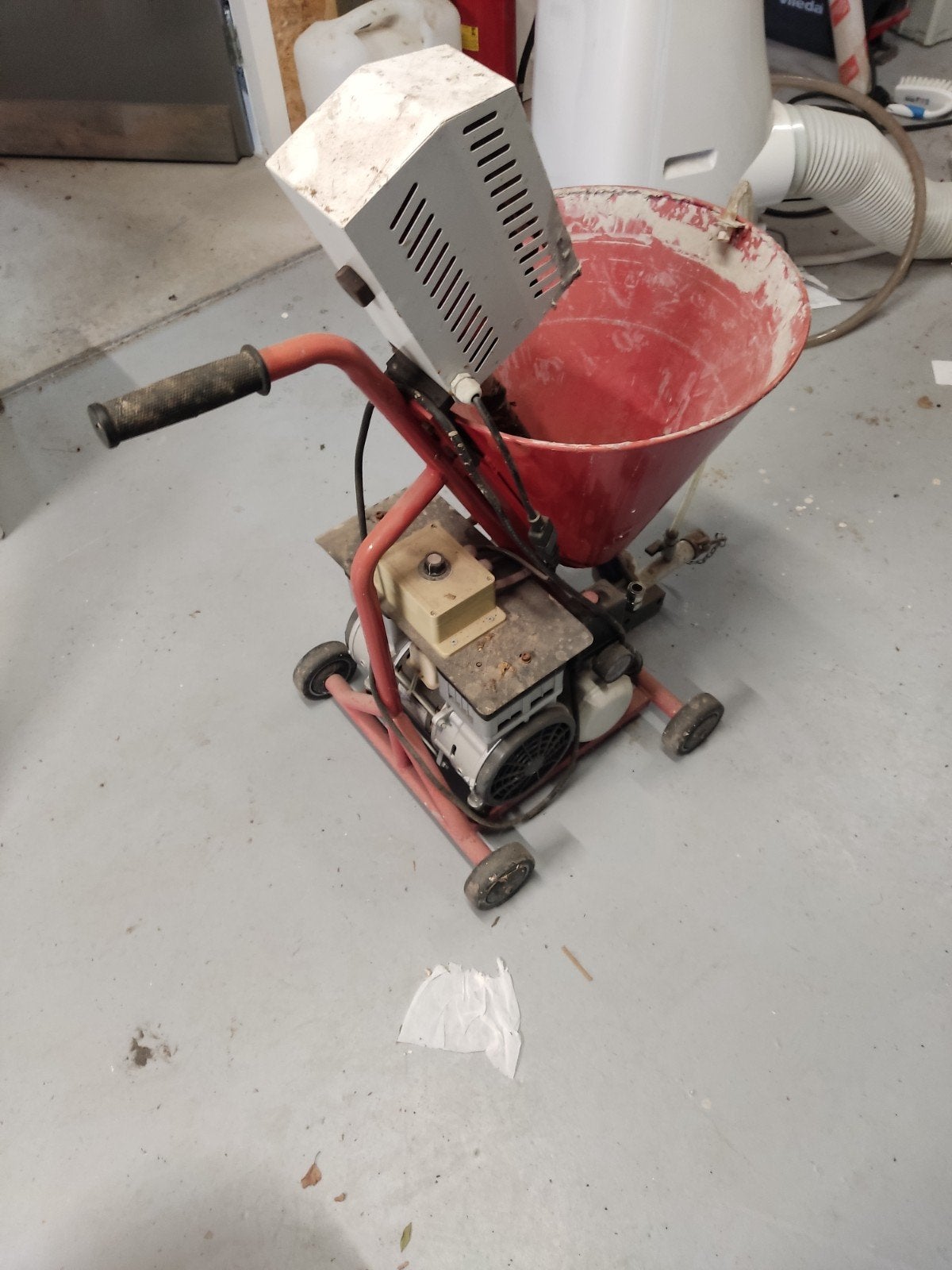 Verfspuitmachine, Ophalen, Gebruikt