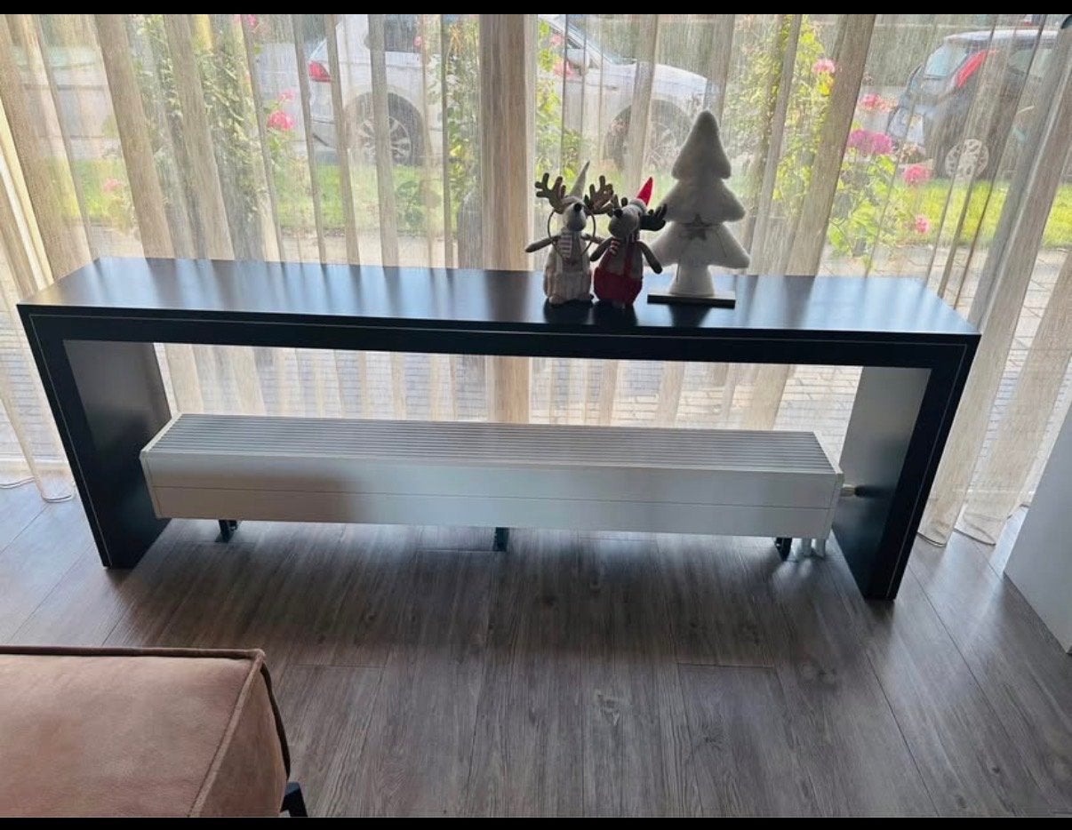 Strakke console tafel - Donkerbruin, Huis en Inrichting, Ophalen, Gebruikt, 200 cm of meer, Overige houtsoorten