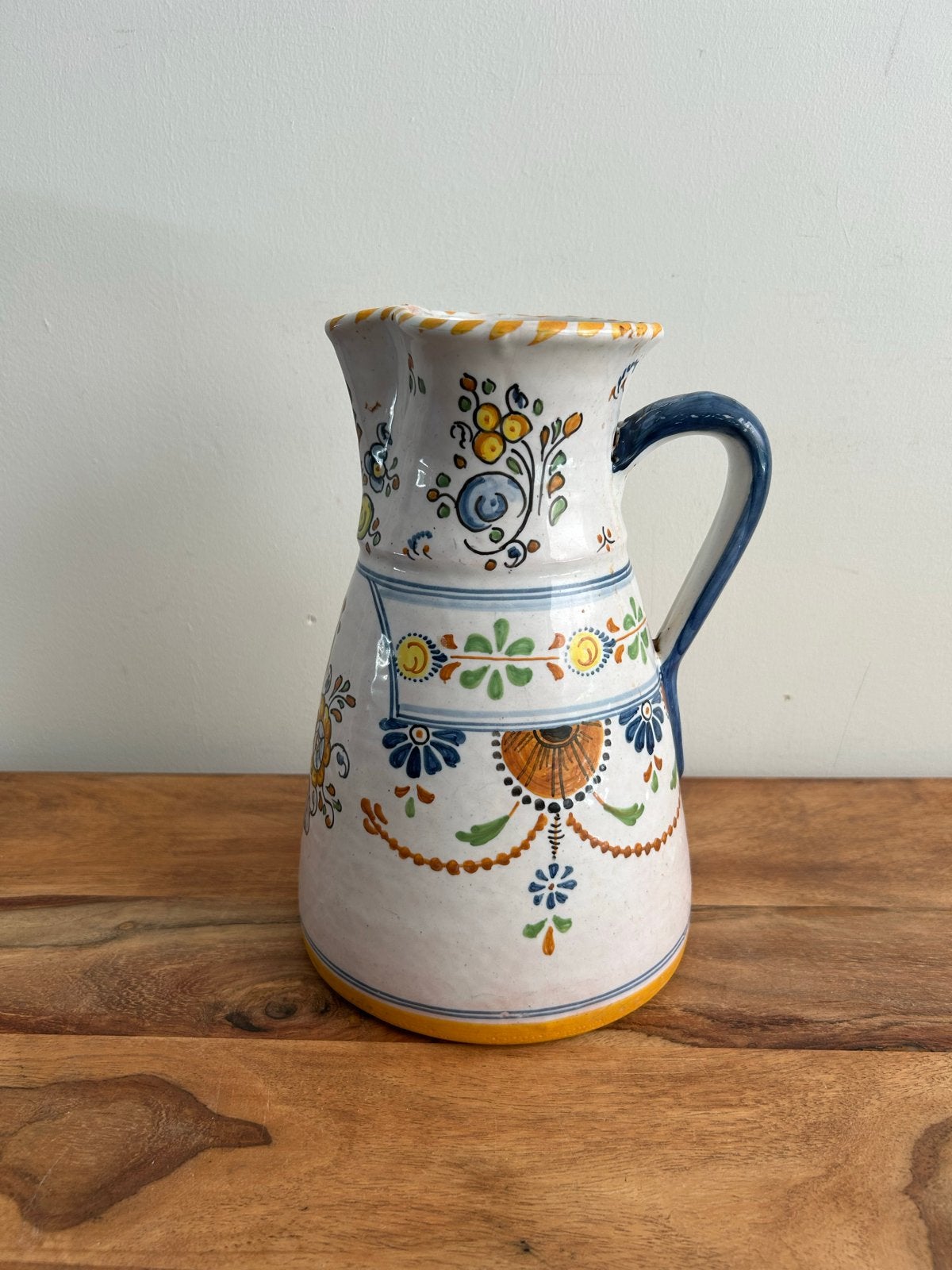 Vintage Handgeschilderde Keramische Kan - Spaans Design, Antiek en Kunst, Ophalen of Verzenden