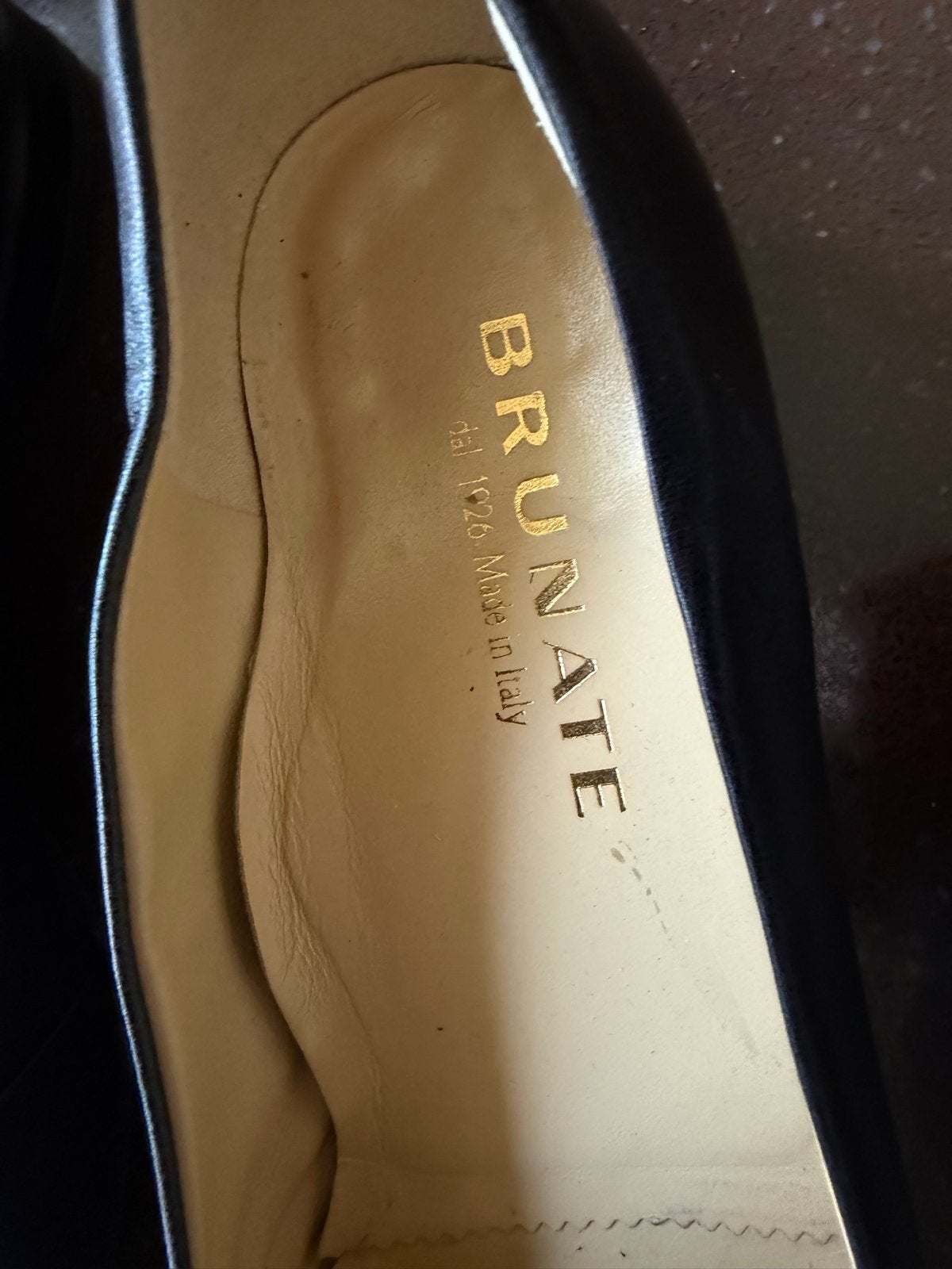 BRUNATE Instappers Blauw/Wit Leer - Made in Italy, Blauw, Instappers, Ophalen of Verzenden, Zo goed als nieuw