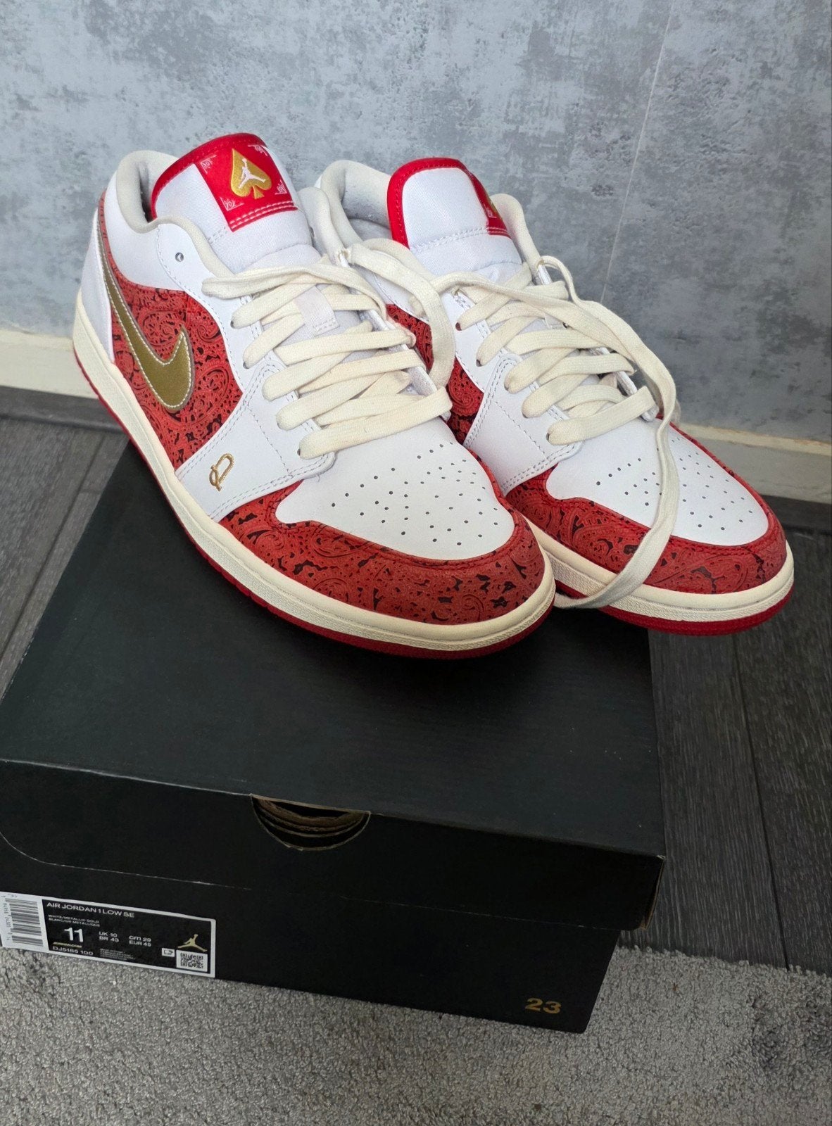 Nike Air Jordan 1 Low SE Spades, Ophalen, Nieuw, Zwart