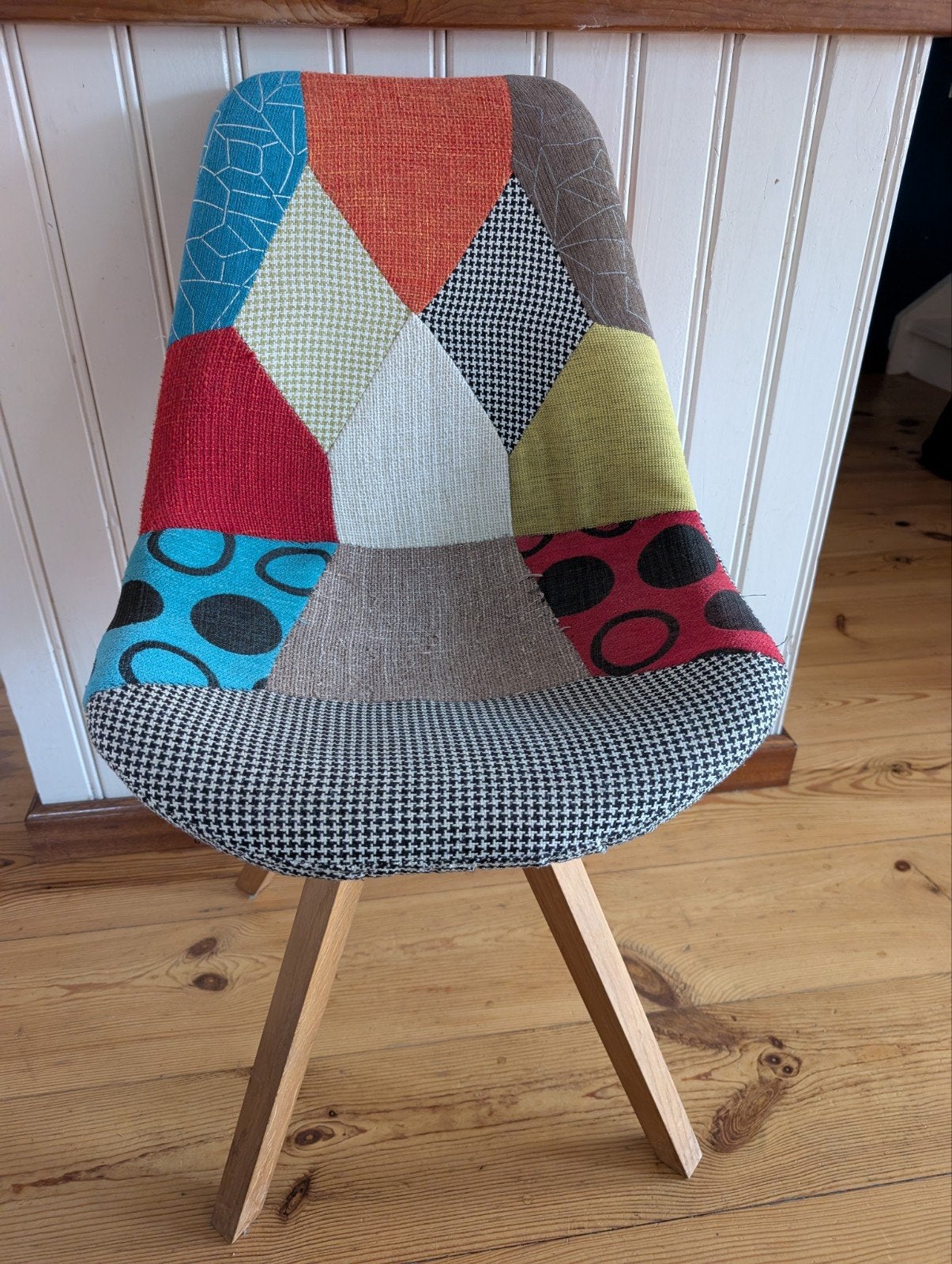 Patchwork Stoel - Kleurrijk en Comfortabel, Ophalen, Gebruikt, Overige kleuren, Stof