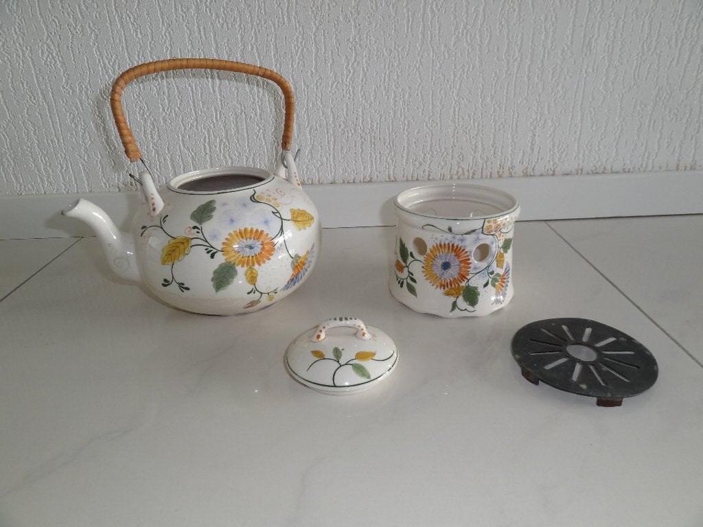 Antieke theepot met waxinelichthouder PZH-Juliette, Antiek en Kunst, Antiek | Glas en Kristal, Ophalen