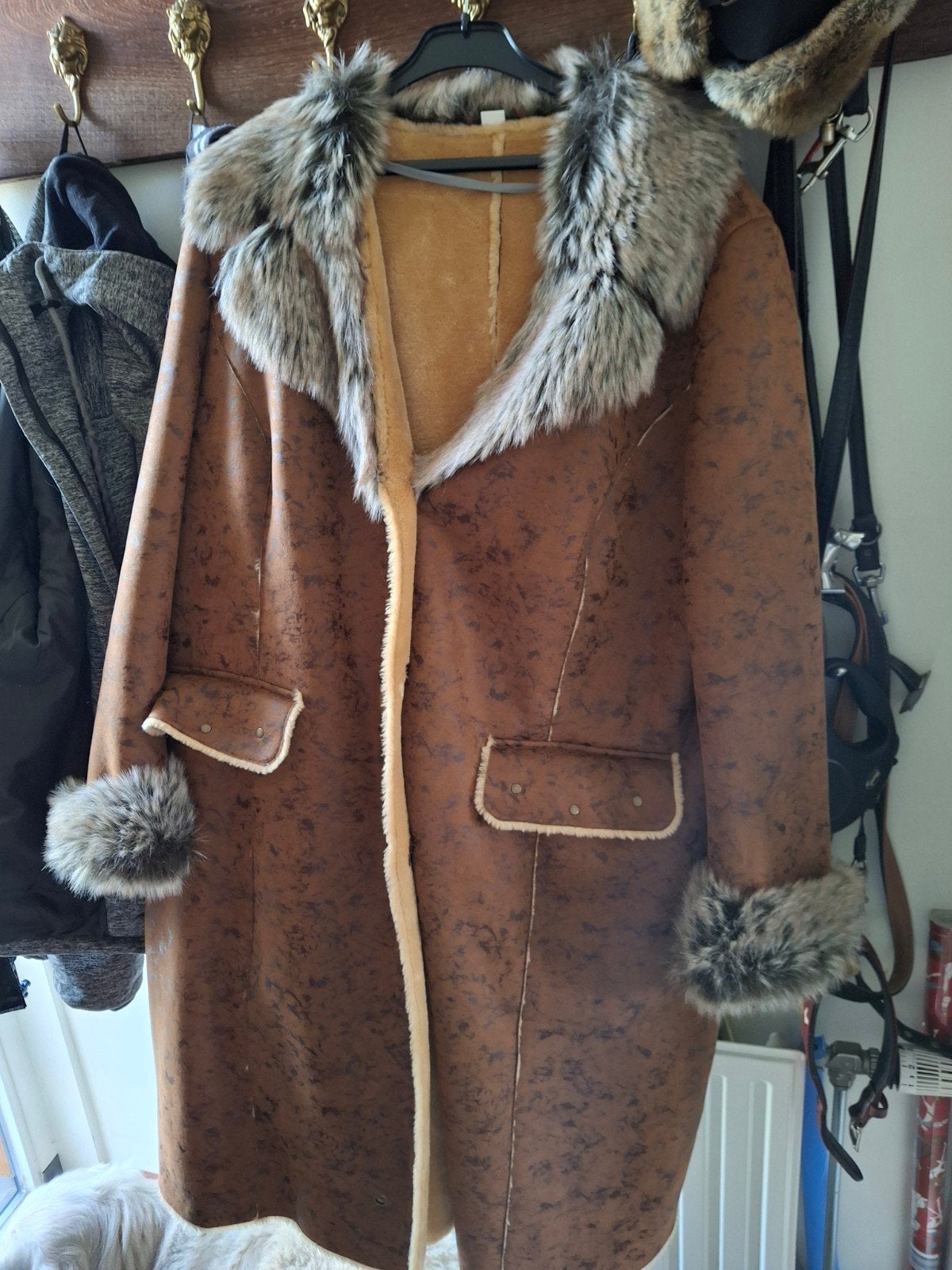Prachtige damesjas maat 52, Ophalen of Verzenden, Zo goed als nieuw, Maat 46/48 (XL) of groter, Bruin