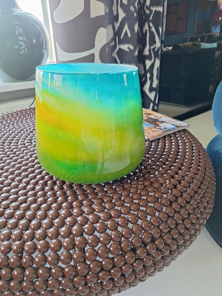 Colmore Vaas / Windlicht - Prachtige Kleuren, Gebruikt, Overige kleuren, Ophalen of Verzenden, Glas
