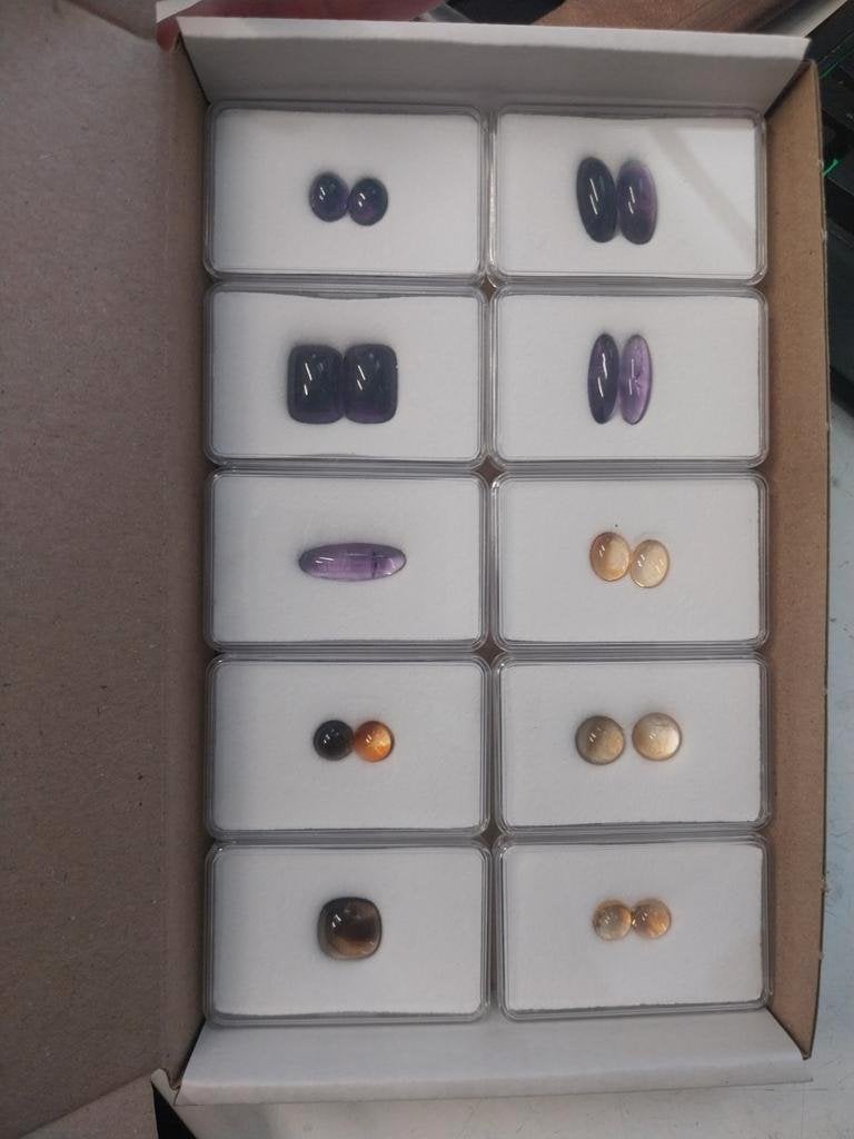 Mix lot amethist en citrien cabochons, Ophalen of Verzenden