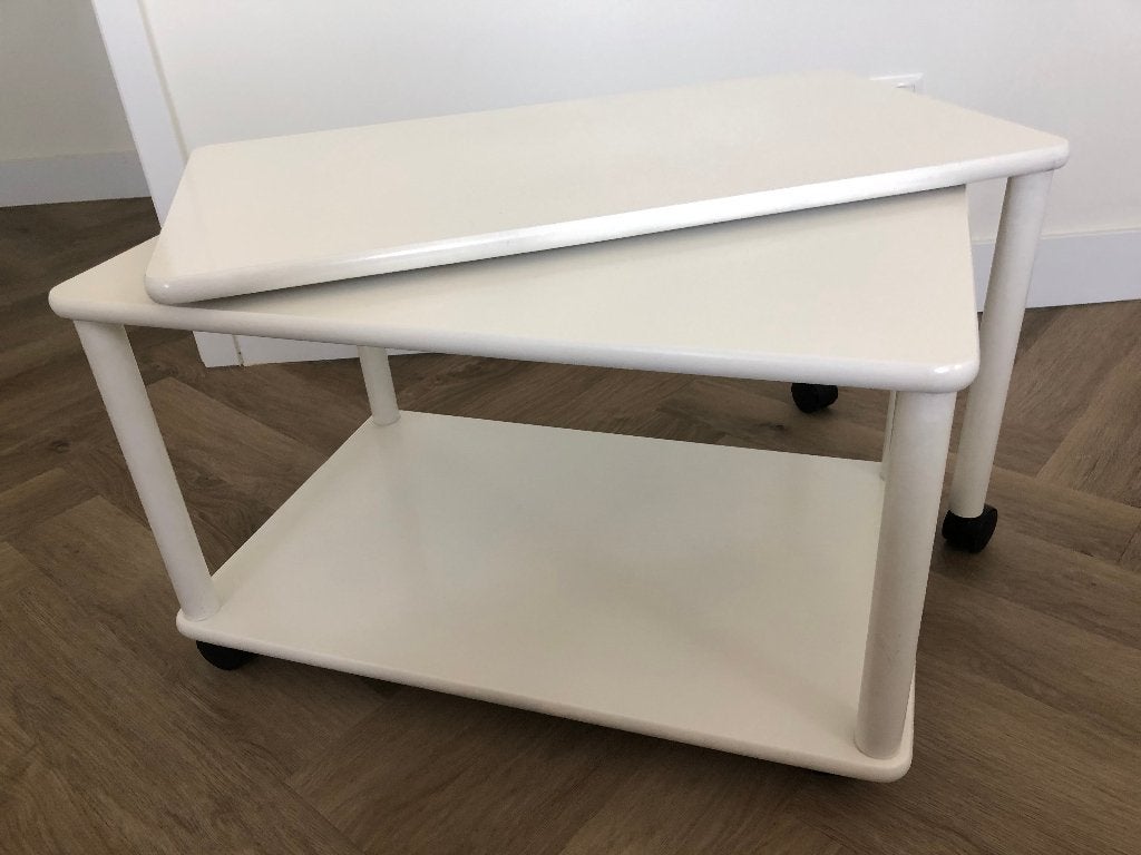 Salontafel wit op wieltjes in twee delen GRATIS, Ophalen, Gebruikt, 50 tot 100 cm, 50 tot 100 cm