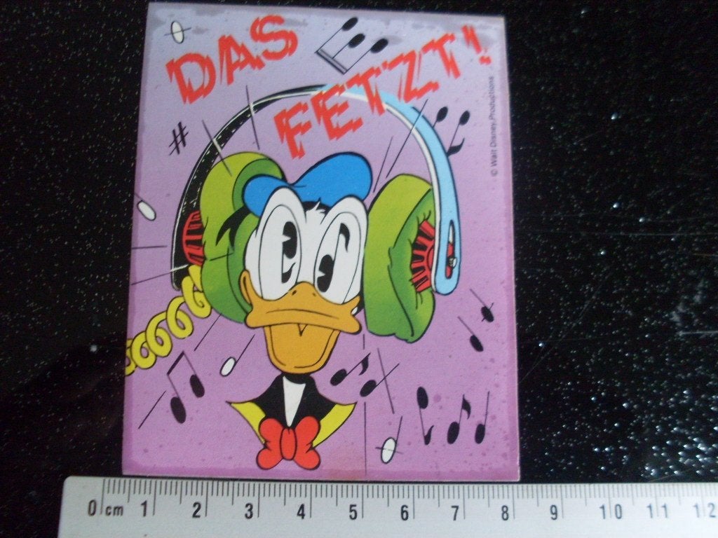 sticker Donald Duck das fetzt! hoofdtelefoon koptelefoon, Verzenden, Zo goed als nieuw, Strip of Tekenfilm