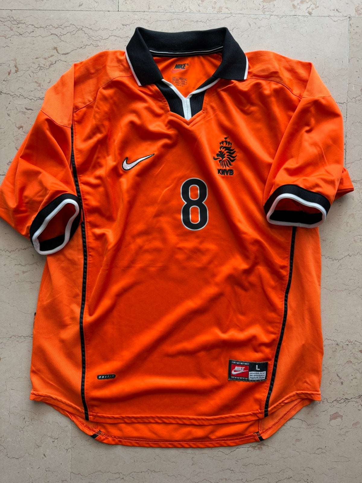 Vintage Bergkamp Nederlands Elftal 1998 Shirt, Maat L, Ophalen of Verzenden, Zo goed als nieuw, Shirt