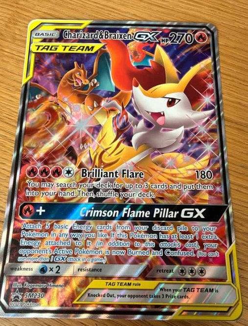 Charizard & Braixen GX SM230 – Jumbo, Ophalen, Zo goed als nieuw