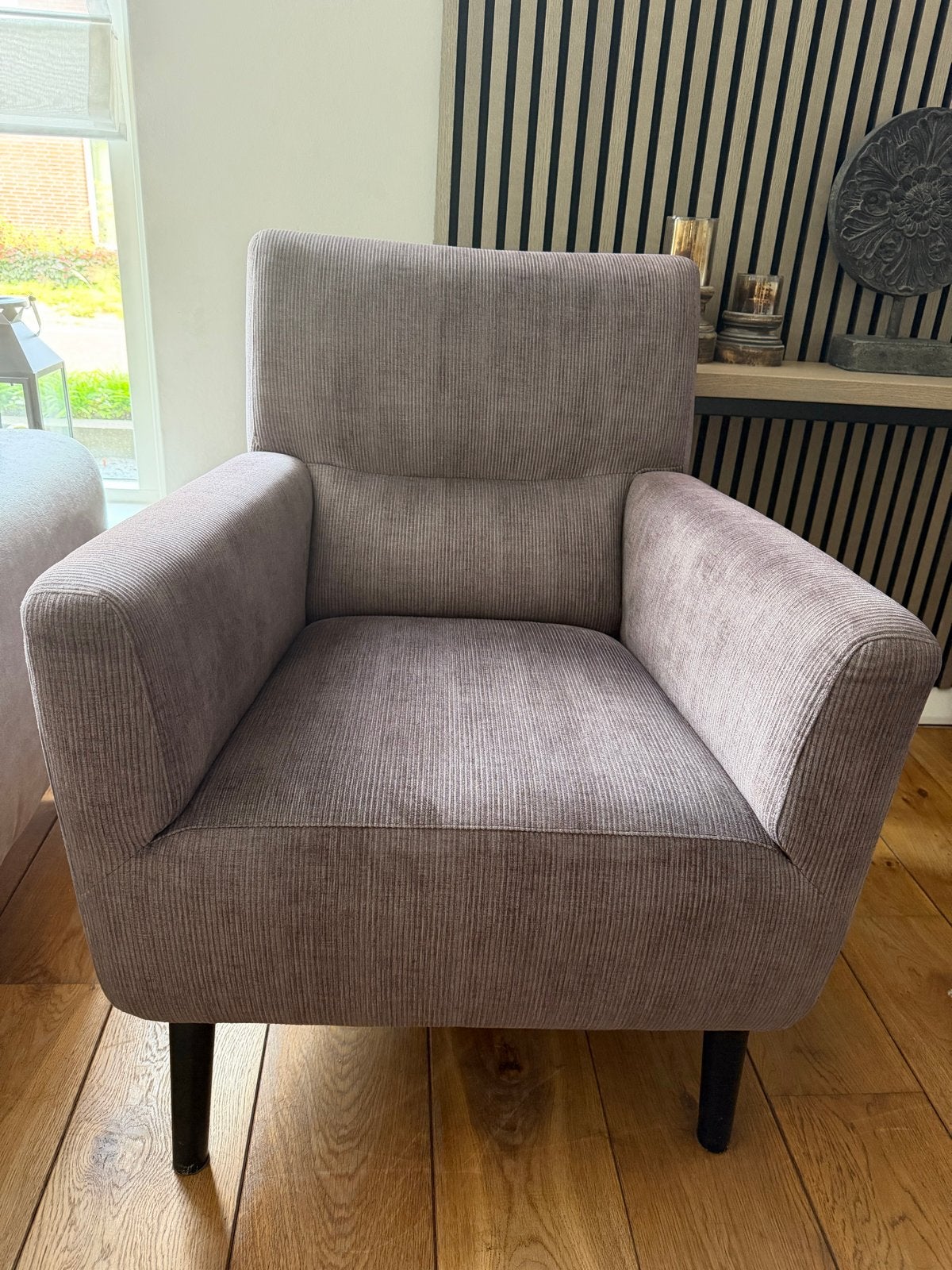 Prachtige Comfortabele fauteuil in ribstof - Zit heerlijk!, Huis en Inrichting, Fauteuils, Ophalen, Gebruikt, Stof, 75 tot 100 cm