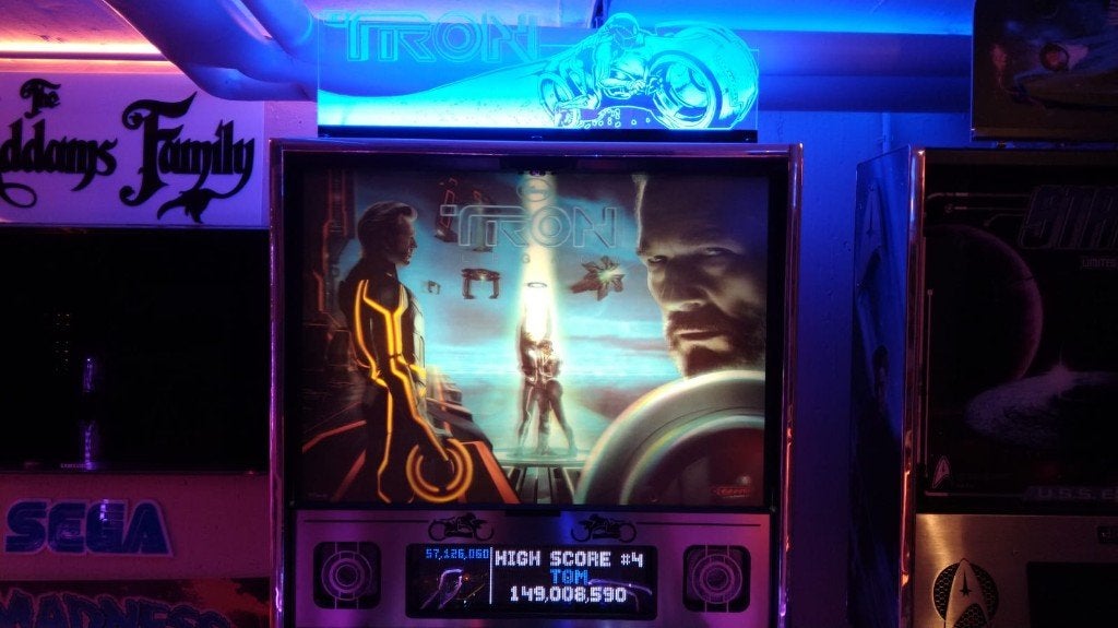 Tron Pro HUO flipperkast met veel mods Stern, Stern, Ophalen of Verzenden, Zo goed als nieuw, Dot-matrix