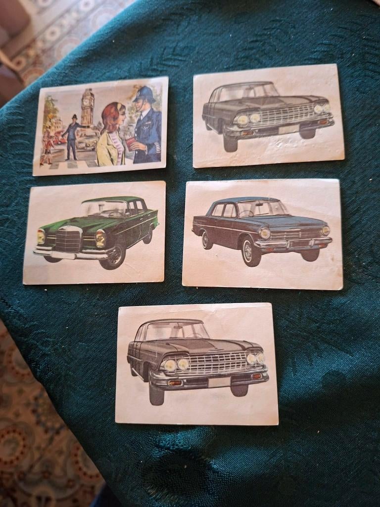 5 Prentjes/Chromo's : auto's van 1964/Chocolade Jacques, Verzamelen, 1960 tot 1980, Gebruikt, Verzenden, Prent