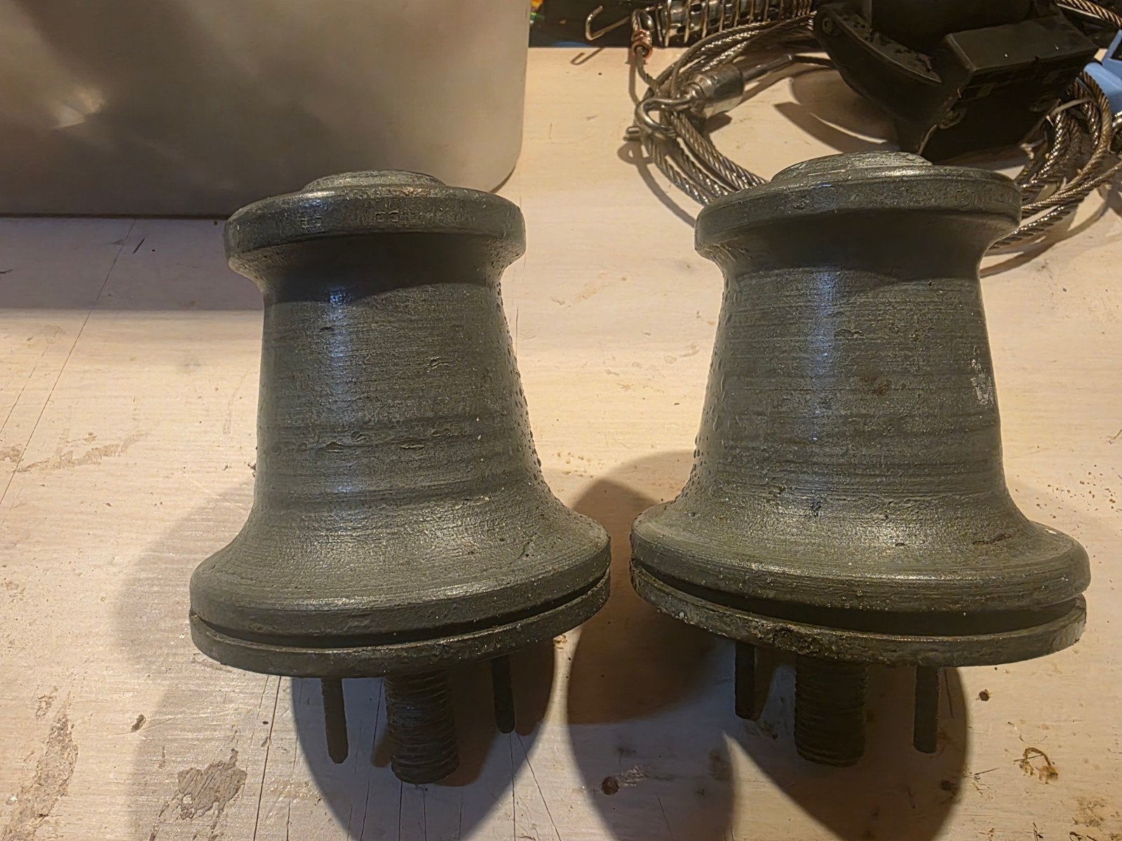 Twee Gebruikte Lieren voor Boot of Jacht, Ophalen of Verzenden, Gebruikt, Lijn of Blok