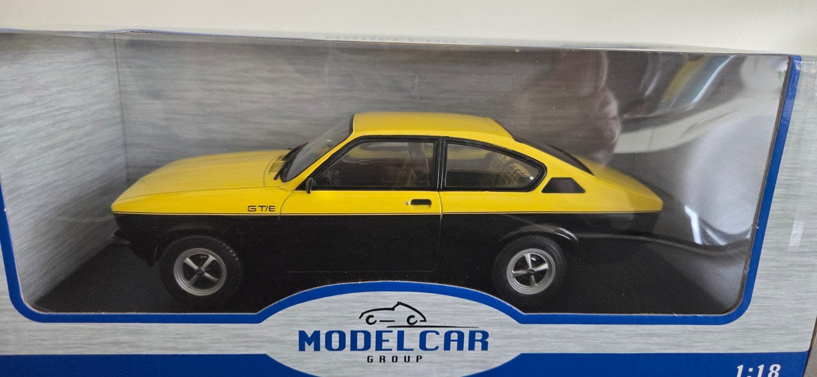 Opel Kadett C Coupe GT/E 1:18 Modelauto - Geel/Zwart, Ophalen of Verzenden, Nieuw, Overige merken