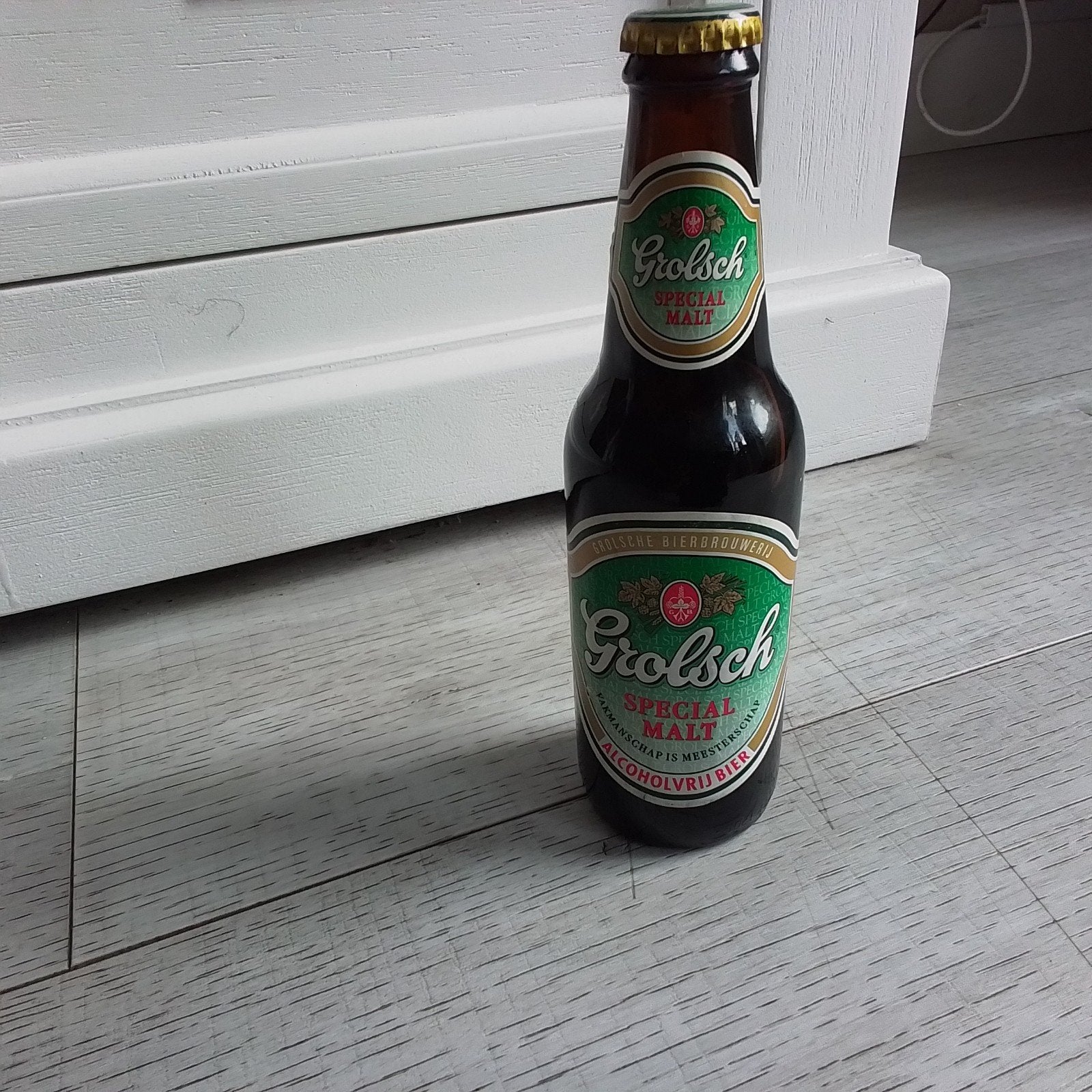 grolsch alcohol vrij bierflesje   met fabrieksfoutje, Verzamelen, Ophalen of Verzenden, Flesje(s), Grolsch