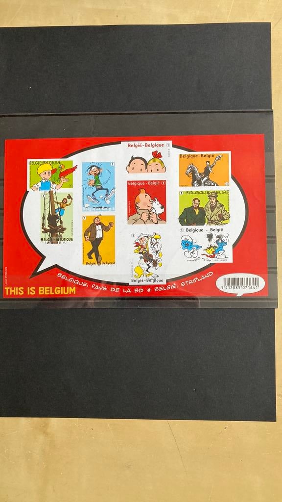 België velletje GCD 10 stripfiguren kuifjeongetand/961 A, Postzegels en Munten, Ophalen of Verzenden