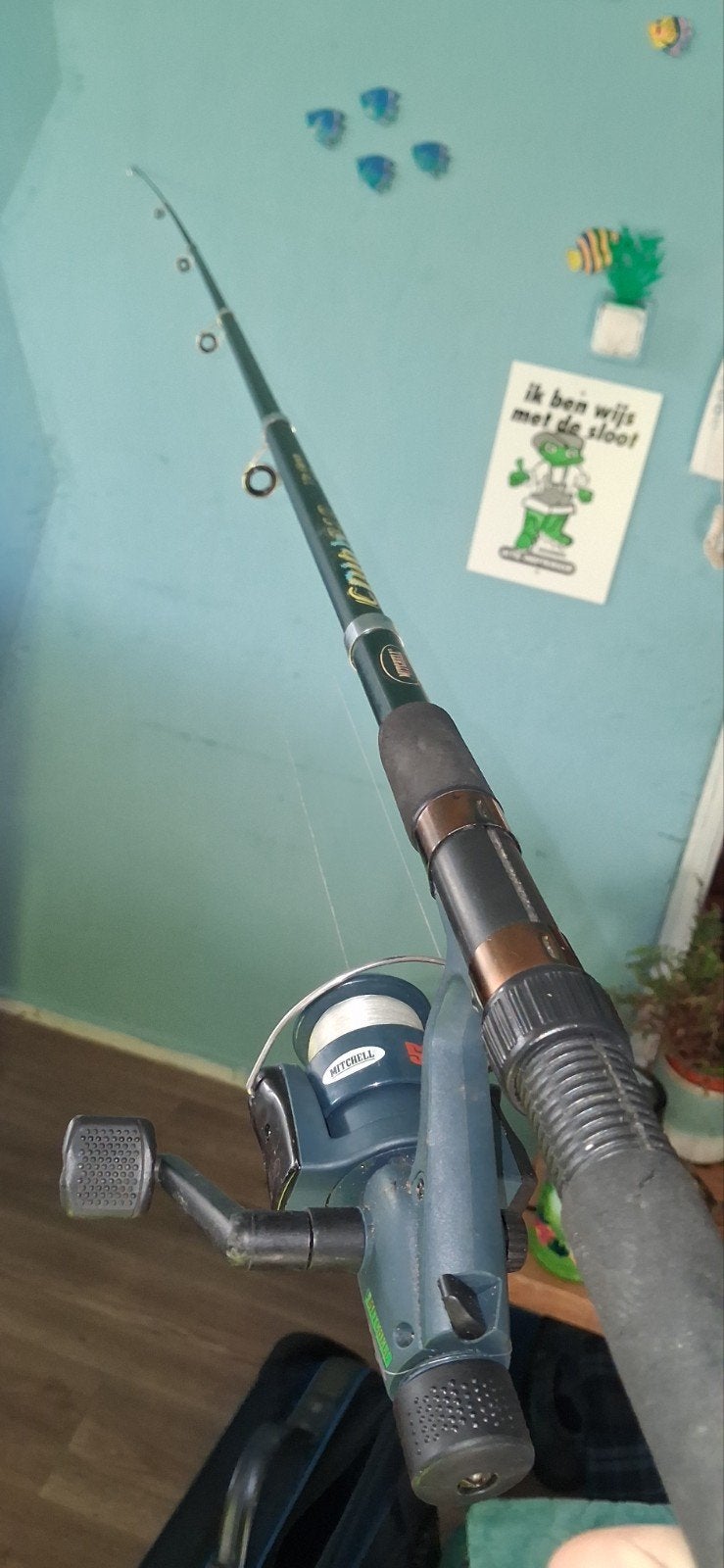 Mitchell Telescoop Werphengel 2.10m - 6 Delig, Watersport en Boten, Ophalen of Verzenden, Gebruikt, Werphengel