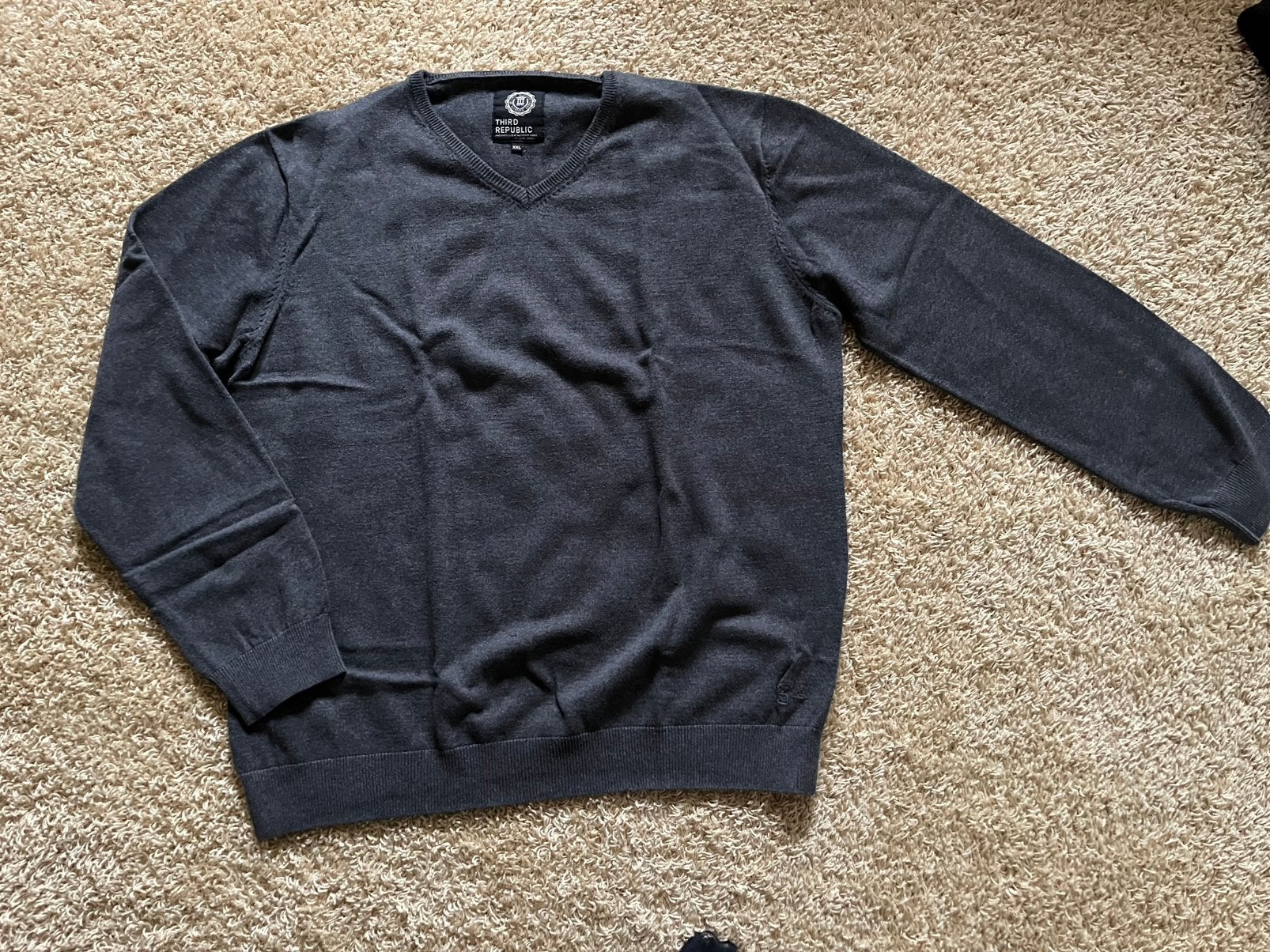 Third republic V-hals trui grijs mt. XXL, Kleding | Heren, Ophalen of Verzenden, Zo goed als nieuw, Overige maten, Grijs