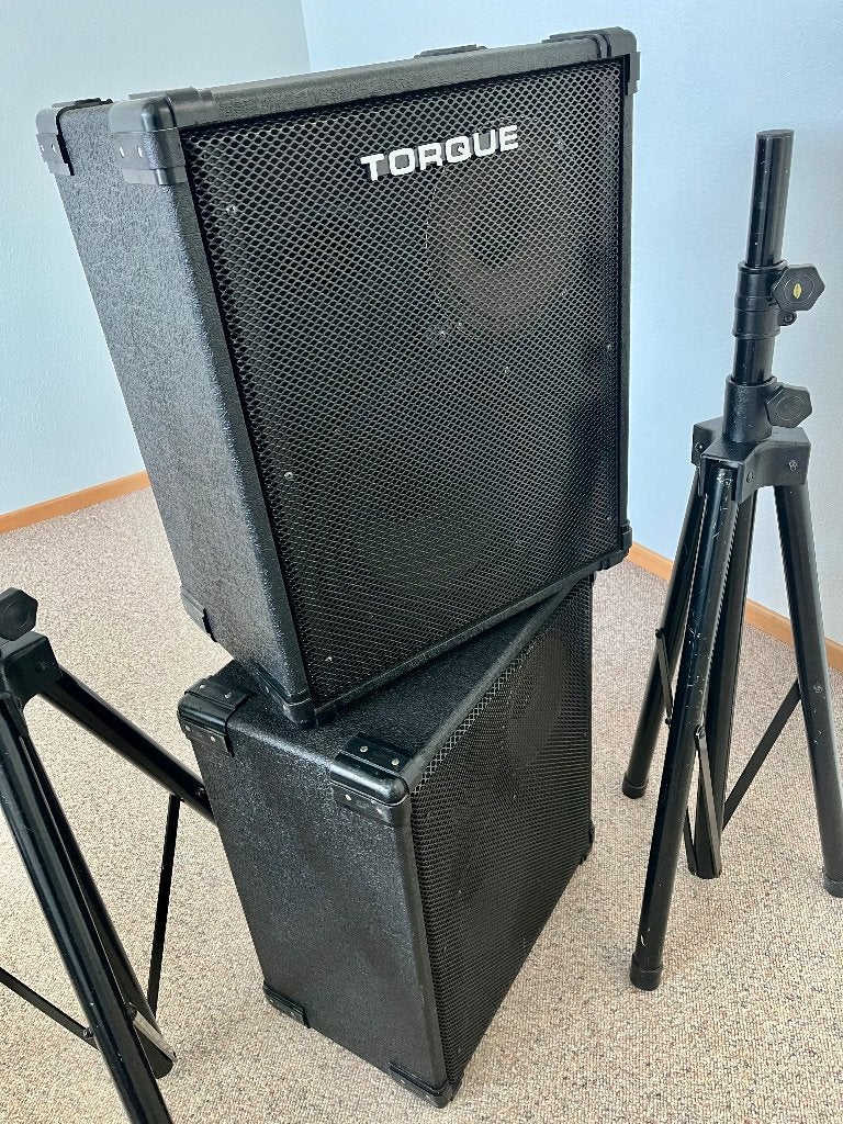 Torque speaker set inclusief statieven, Muziek en Instrumenten, Standaards, Ophalen, Gebruikt, Speaker