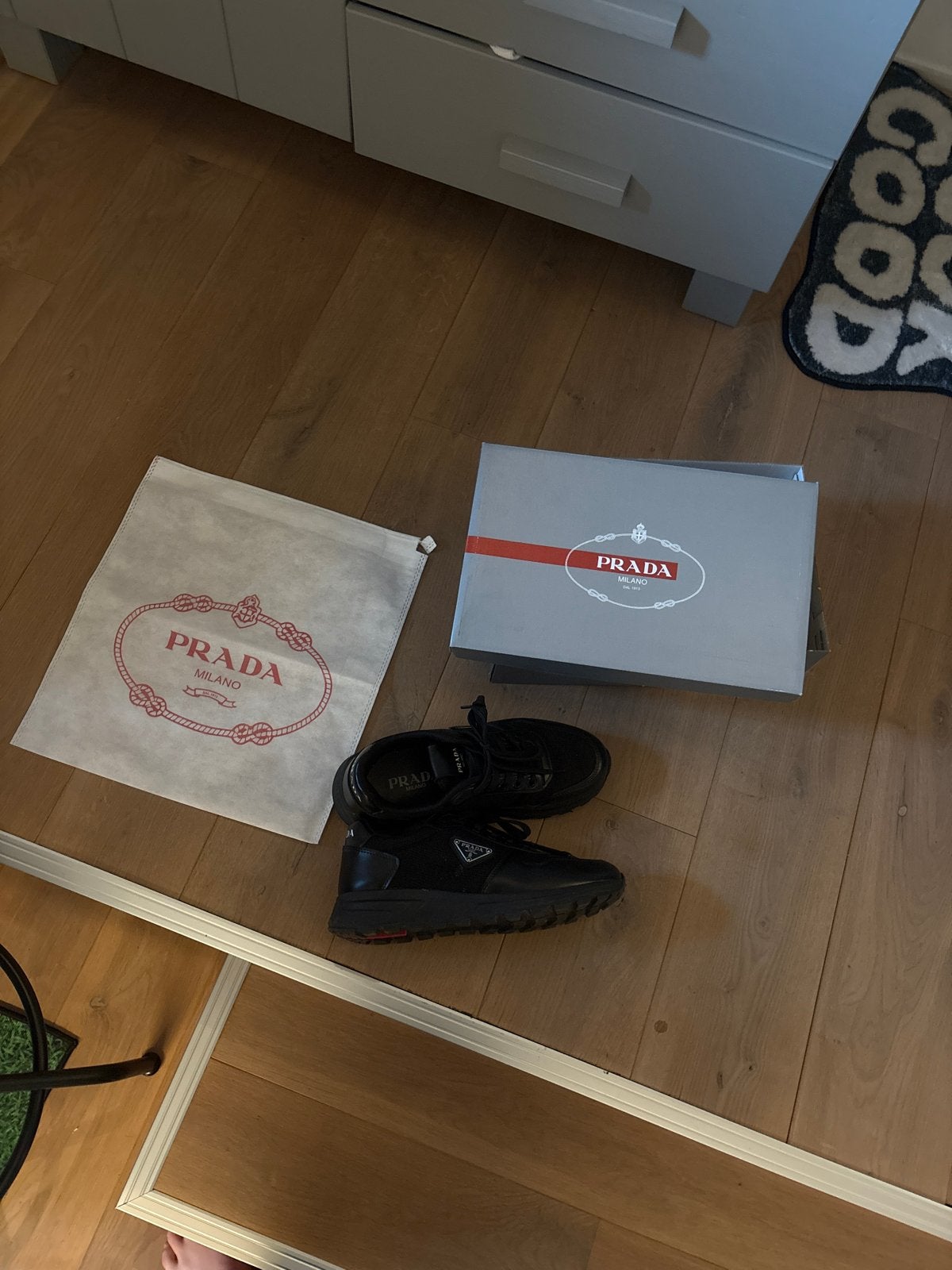 Prada schoenen maat 42 met doos en dust bag, Kleding | Heren, Ophalen of Verzenden, Nieuw, Zwart, Sneakers of Gympen