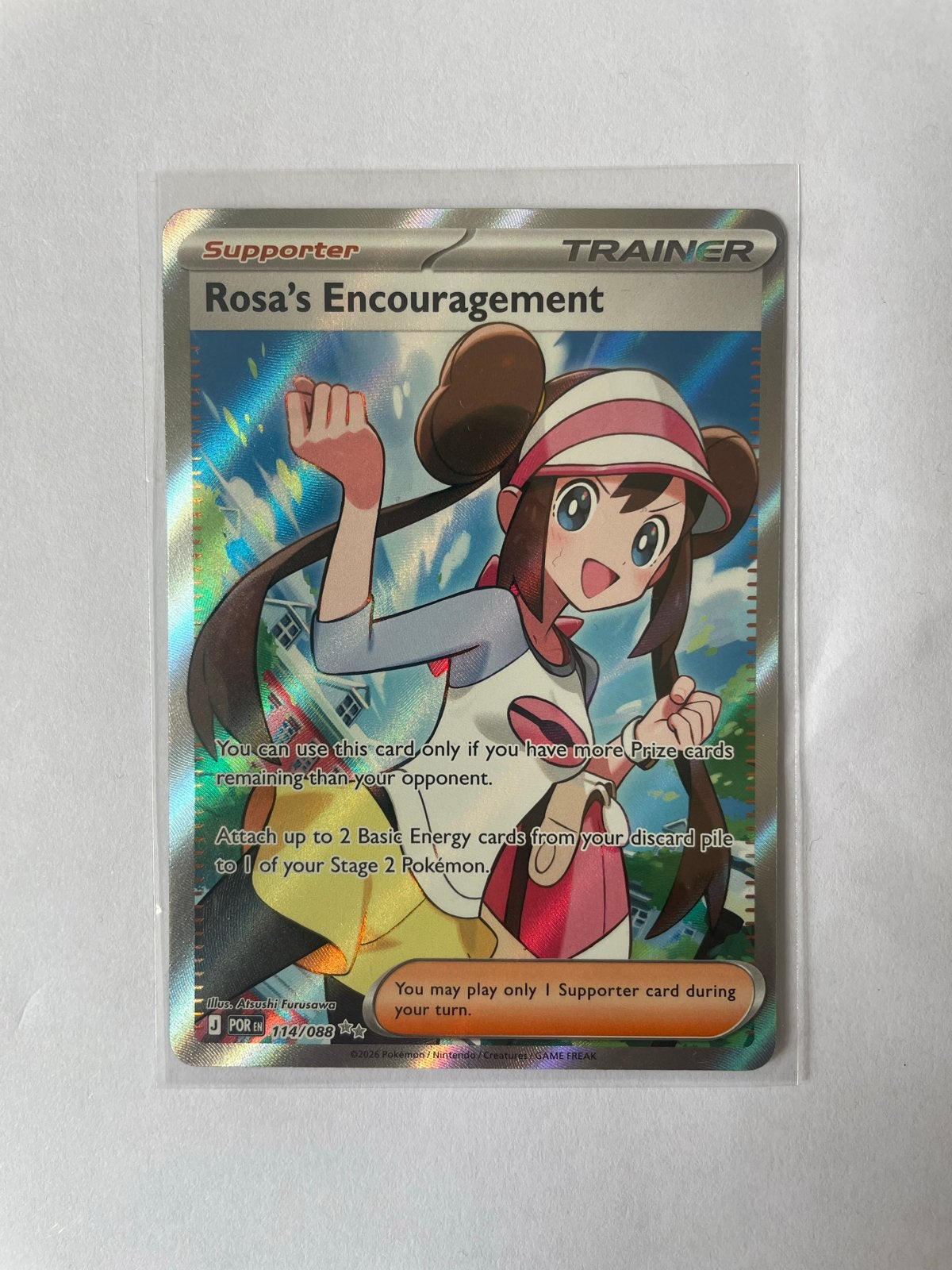 Rosa’s Encouragement Full Art Trainer Kaart 114/088, Ophalen of Verzenden, Nieuw, Losse kaart, Foil