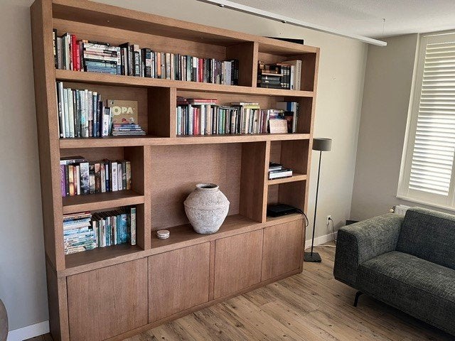 eiken boekenkast, Huis en Inrichting, Ophalen, Met deur(en), 200 cm of meer, Eikenhout