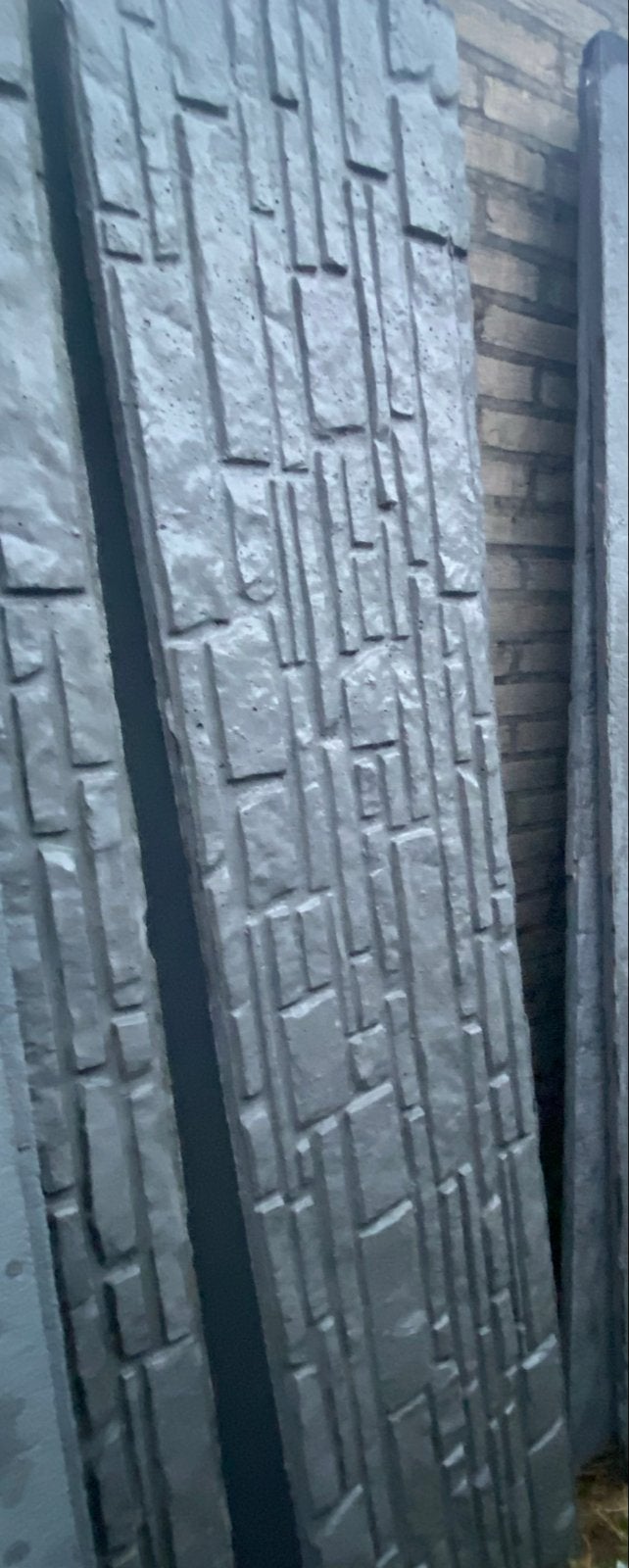 2 stuks betonnen schuttingplaten met steenmotief, Overige materialen, Gebruikt, Minder dan 3 meter, Ophalen of Verzenden