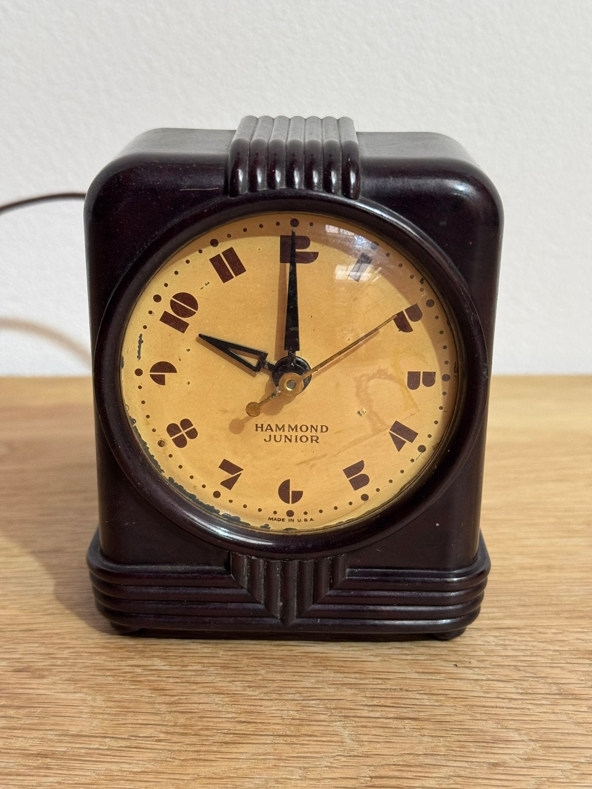 Art Deco elektrische wekker Hammond Junior, Antiek en Kunst, Ophalen of Verzenden