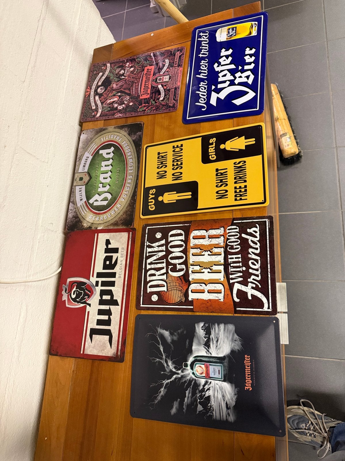 Diverse Reclameborden - mancave, Ophalen, Metaal, Gebruikt, Reclamebord
