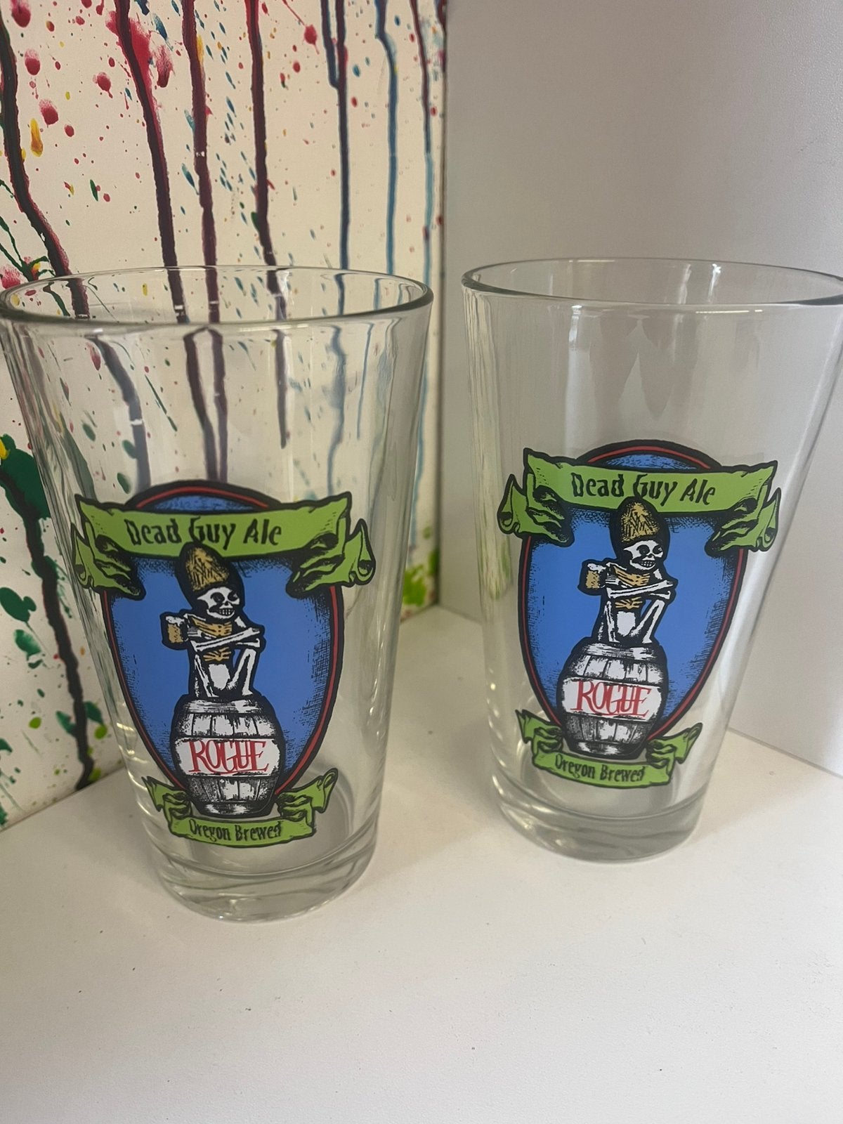 Rogue Dead Guy Ale bierglazen set van 2 glazen, Ophalen of Verzenden, Nieuw, Glas of Glazen, Overige merken