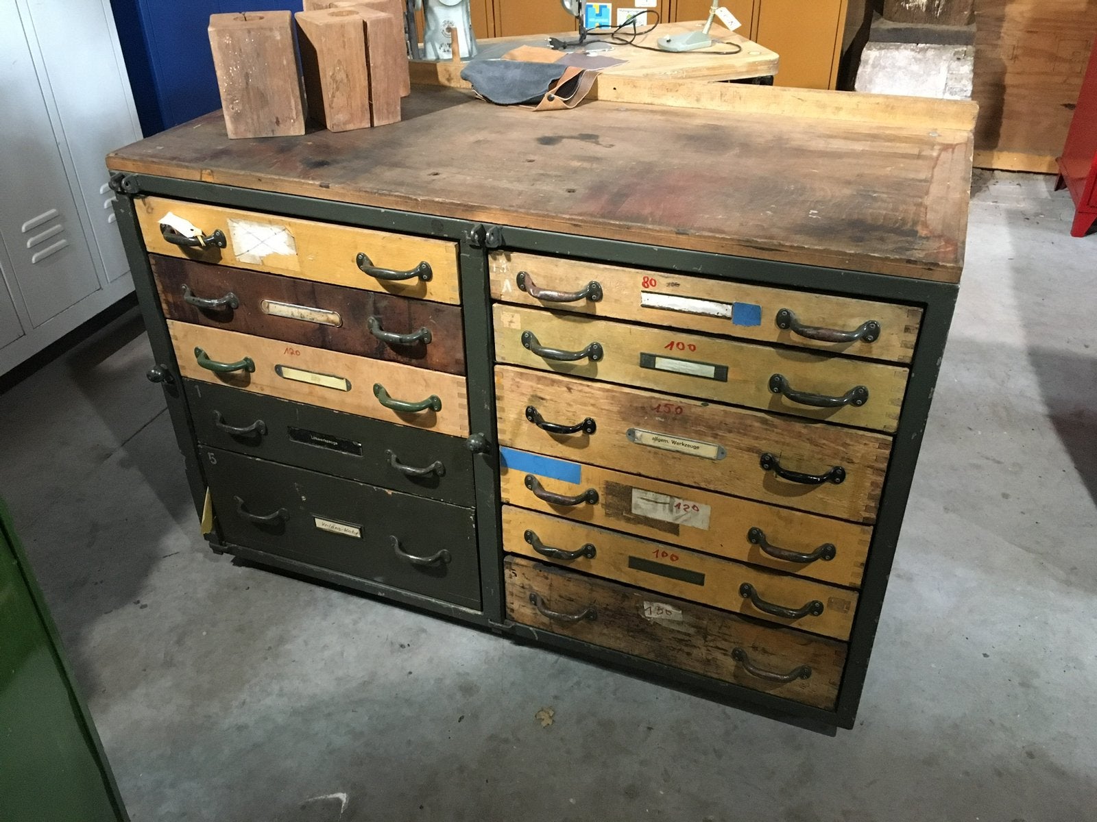 Industriële vintage werkbank / gereedschapskast, Huis en Inrichting, Kasten | Ladekasten, Ophalen, 50 tot 100 cm, Zo goed als nieuw