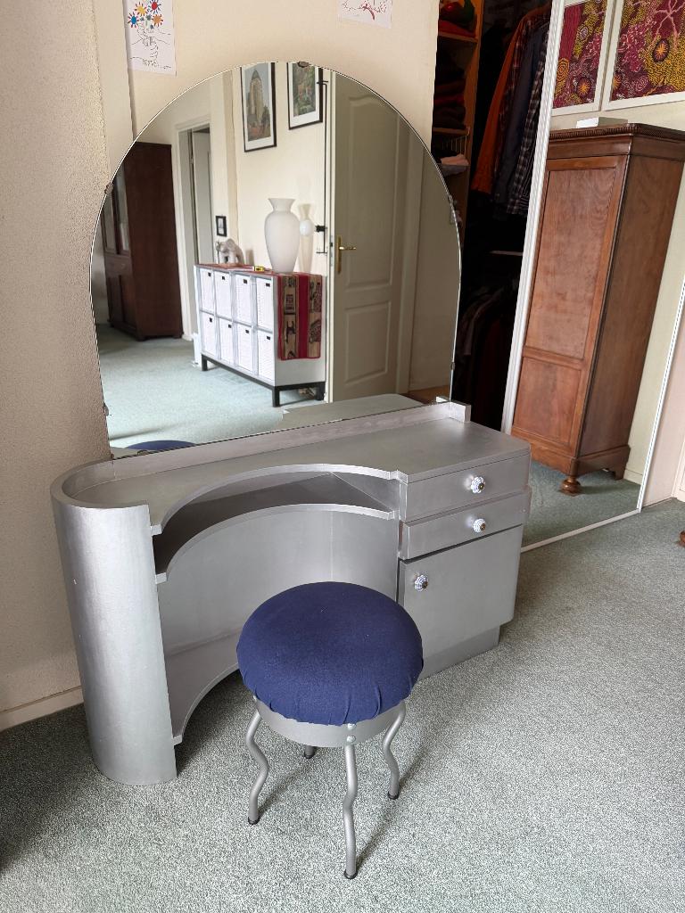 toilettafel met grote spiegel, Huis en Inrichting, Ophalen, Gebruikt, 100 tot 150 cm, Vintage