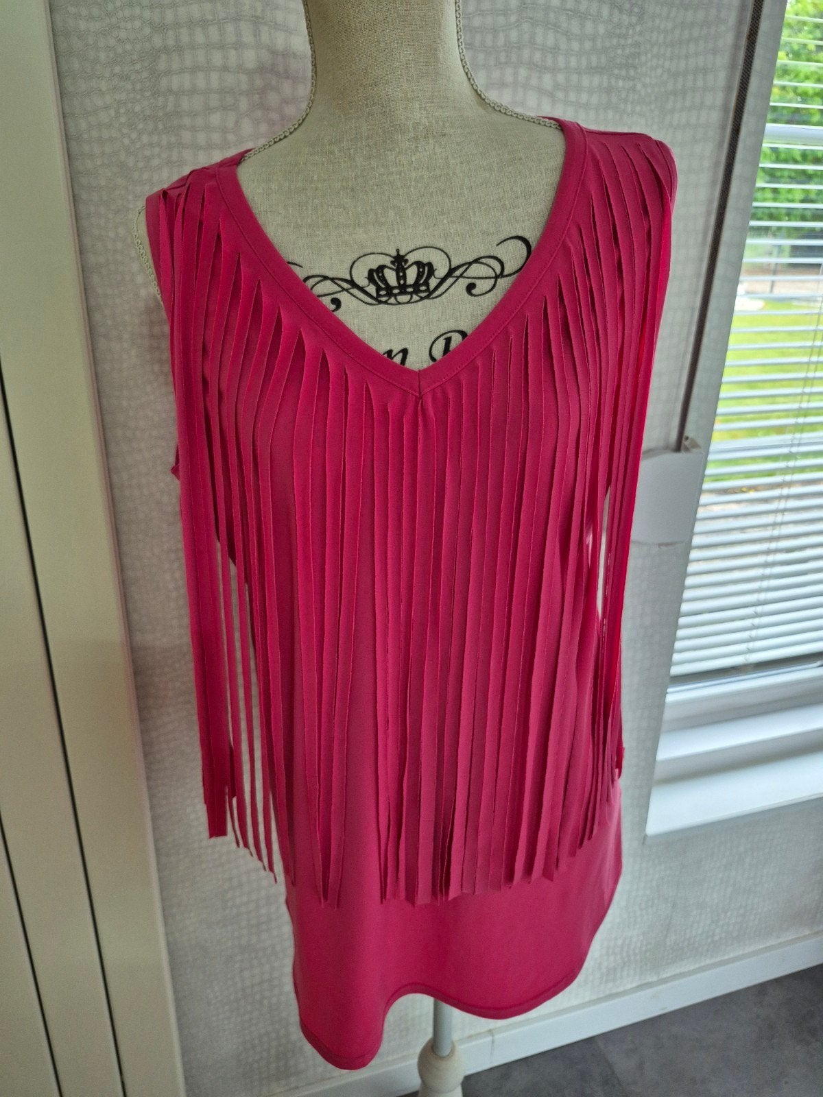 Magna Fuchsia Roze Top Maat 44/46 met Veel Stretch, Kleding | Dames, Tops, Maat 46/48 (XL) of groter, Ophalen of Verzenden, Roze
