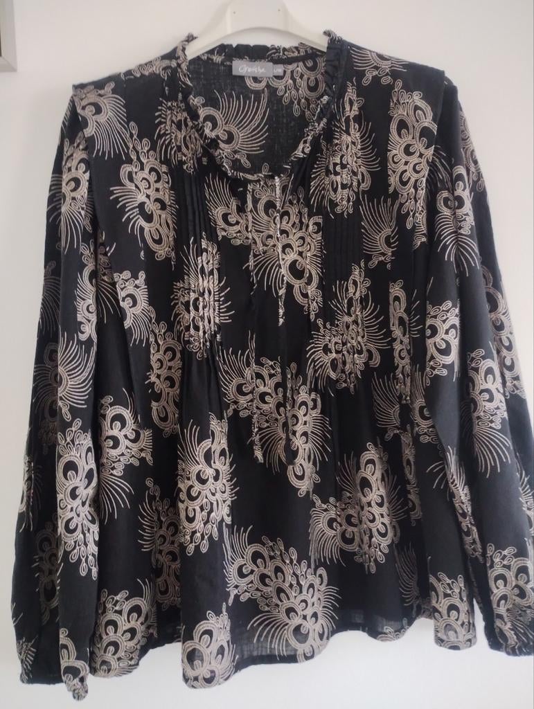 Blouse lange mouwen (Geisha), Geisha, Zwart, Maat 42/44 (L), Nieuw