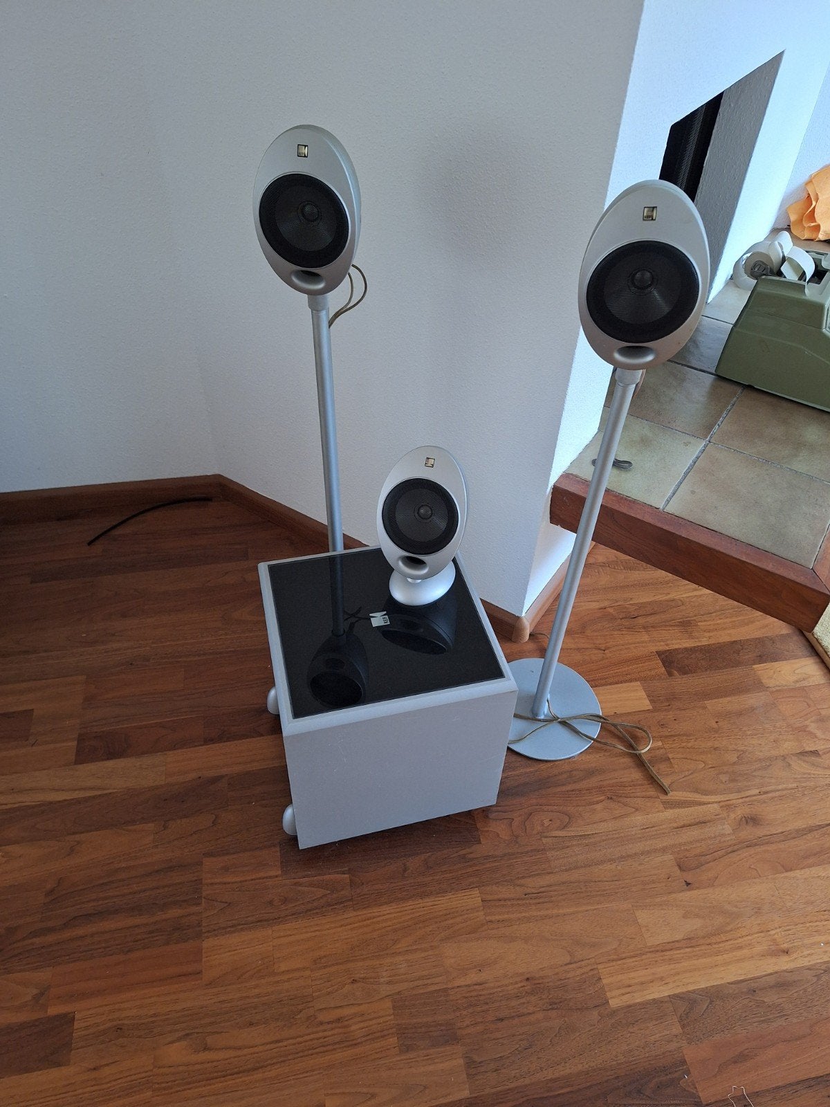 KEF KHT 2005.3 Home Cinema Speakerset met Subwoofer, Ophalen, Gebruikt, Geschikt voor surround/home cinema, 60 tot 120 watt