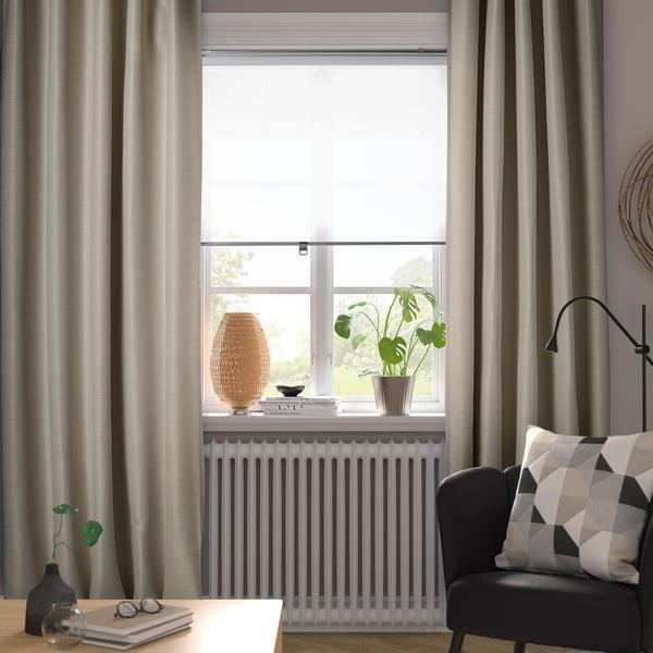 Ikea Vilborg gordijnen, 6 stuks, beige, 145x300 cm, Huis en Inrichting, Ophalen of Verzenden, Beige, 200 cm of meer, 200 cm of meer