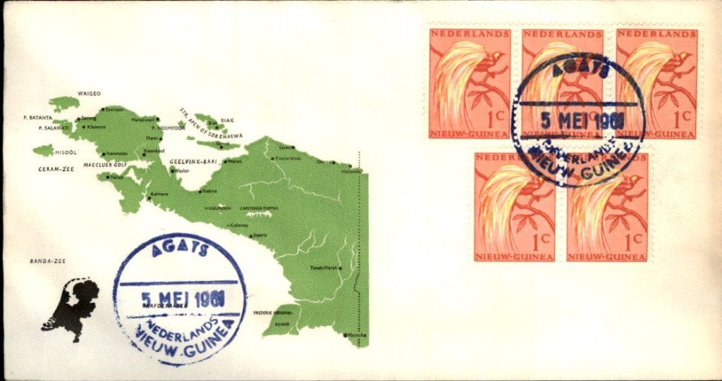 Nieuw Guinea - Stempel Agats - 1961, Verzenden, Envelop