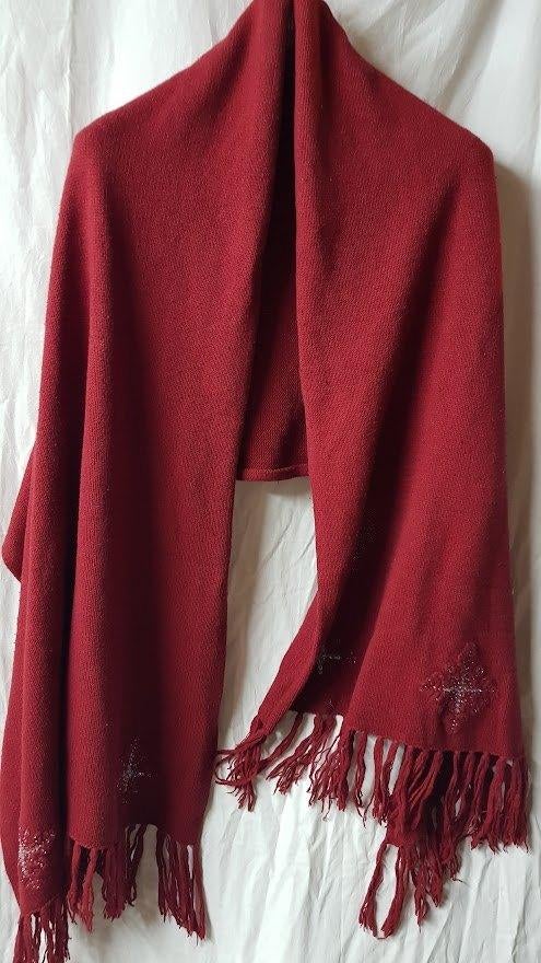 winter sjaal rood 210x87 cm, Verzenden, Zo goed als nieuw, Maat 46/48 (XL) of groter, Sjaal